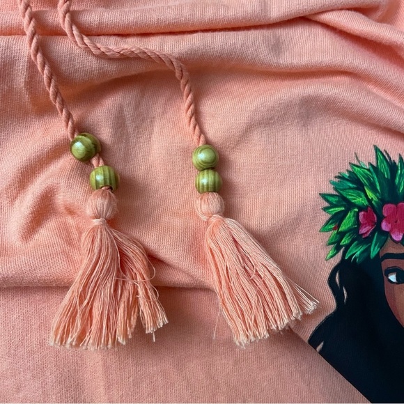 Disney Moana Pullover Fleece Hoodie Coral Peach Hawaii B5  Women's Sz 2X B5 - Picture 4 of 11